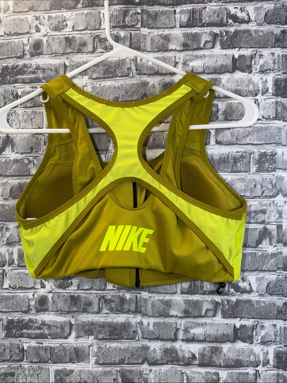 Nike Women’s Yellow and Olive Racerback sports bra